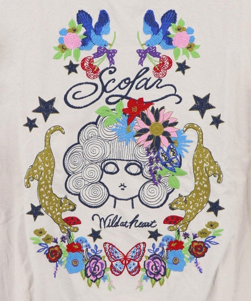 ScoLar(スカラー)の「ScoLar(スカラー) スカラー×ヒョウ 刺繍プルオーバー(Tシャツ/カットソー・レディース・ブラック/グレー/ピンク・MEDIUM)」の11枚目の写真