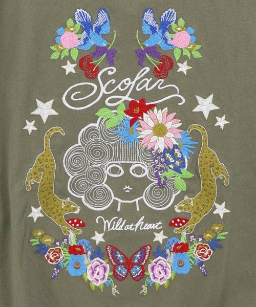 ScoLar(スカラー)の「ScoLar(スカラー) スカラー×ヒョウ 刺繍プルオーバー(Tシャツ/カットソー・レディース・ブラック/グレー/ピンク・MEDIUM)」の15枚目の写真