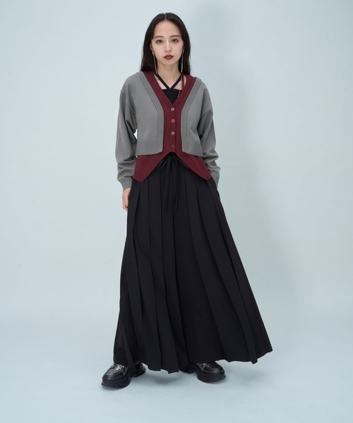 HARE(ハレ)の「2wayハイショクレイヤーVネックカーディガン(HARE)(カーディガン/ボレロ・レディース・レッド/ブラック・FREE)」の14枚目の写真