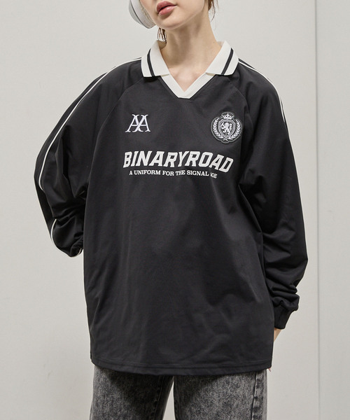 Alfred Alex(アルフレッドアレックス)の「【Alfred Alex】Oversized Soccer Game Shirt / オーバーサイズ サッカーゲームシャツ(Tシャツ/カットソー・メンズ・スミクロ/ライトグレー/ブラック/ワインレッド/ネイビー・L/M)」の1枚目の写真