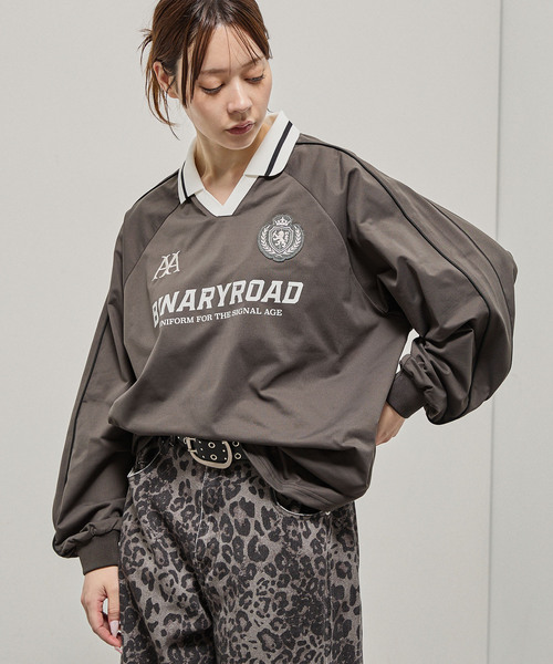 Alfred Alex(アルフレッドアレックス)の「【Alfred Alex】Oversized Soccer Game Shirt / オーバーサイズ サッカーゲームシャツ(Tシャツ/カットソー・メンズ・スミクロ/ライトグレー/ブラック/ワインレッド/ネイビー・L/M)」の19枚目の写真