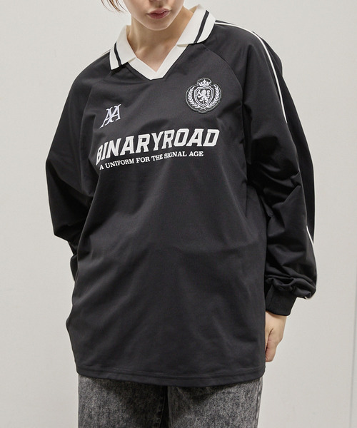 Alfred Alex(アルフレッドアレックス)の「【Alfred Alex】Oversized Soccer Game Shirt / オーバーサイズ サッカーゲームシャツ(Tシャツ/カットソー・メンズ・スミクロ/ライトグレー/ブラック/ワインレッド/ネイビー・L/M)」の8枚目の写真