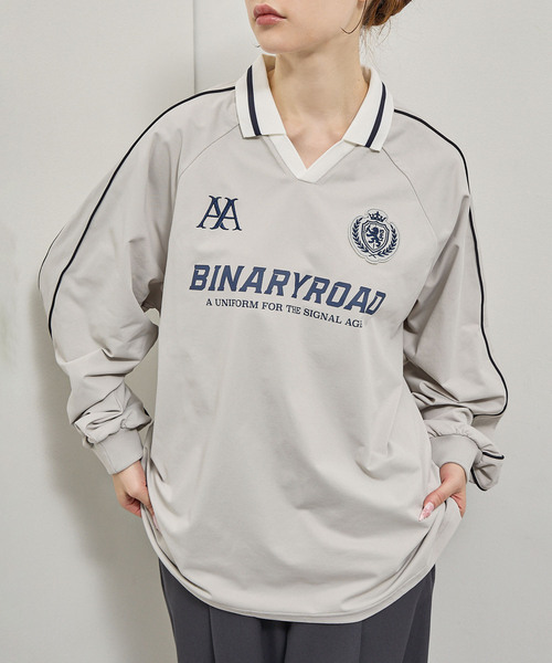 Alfred Alex(アルフレッドアレックス)の「【Alfred Alex】Oversized Soccer Game Shirt / オーバーサイズ サッカーゲームシャツ(Tシャツ/カットソー・メンズ・スミクロ/ライトグレー/ブラック/ワインレッド/ネイビー・L/M)」の12枚目の写真