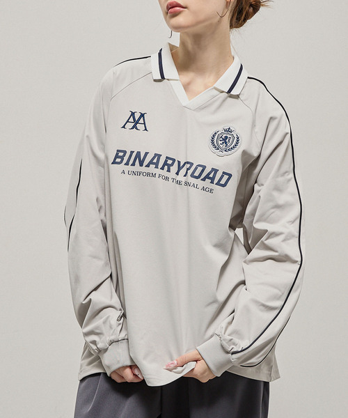 Alfred Alex(アルフレッドアレックス)の「【Alfred Alex】Oversized Soccer Game Shirt / オーバーサイズ サッカーゲームシャツ(Tシャツ/カットソー・メンズ・スミクロ/ライトグレー/ブラック/ワインレッド/ネイビー・L/M)」の14枚目の写真