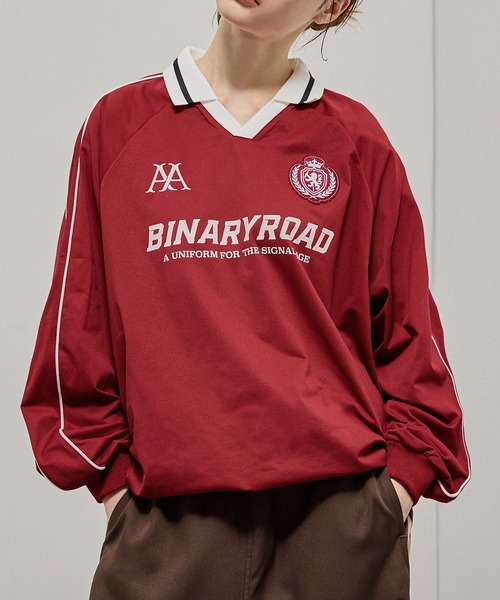 Alfred Alex(アルフレッドアレックス)の「【Alfred Alex】Oversized Soccer Game Shirt / オーバーサイズ サッカーゲームシャツ(Tシャツ/カットソー・メンズ・スミクロ/ライトグレー/ブラック/ワインレッド/ネイビー・L/M)」の5枚目の写真