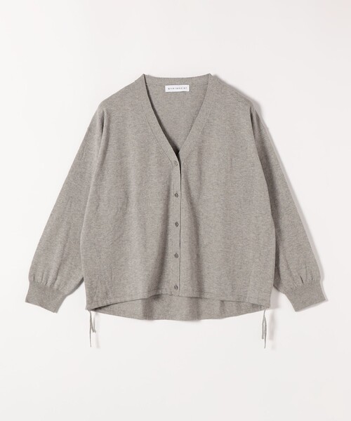 quaranciel(カランシエル)の「quaranciel:〈手洗い可能〉カシミヤ ミックス Vネック ドロスト カーディガン(カーディガン/ボレロ・レディース・ライトグレー/ブラウン・ONE SIZE)」の4枚目の写真