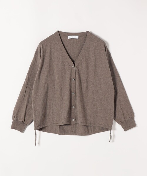 quaranciel(カランシエル)の「quaranciel:〈手洗い可能〉カシミヤ ミックス Vネック ドロスト カーディガン(カーディガン/ボレロ・レディース・ライトグレー/ブラウン・ONE SIZE)」の10枚目の写真