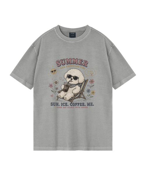 WILDROCK（ワイルドロック）の「[ワイルドシュン] サマー クール ビション ピグメント オーバーサイズ 半袖Tシャツ（Tシャツ/カットソー・レディース・ホワイト/ライトグレー/ブラック/カーキ/ピンク/ブルー/ライトパープル/チャコール・SMALL/MEDIUM/LARGE/X-SMALL/FREE）」の4枚目の写真