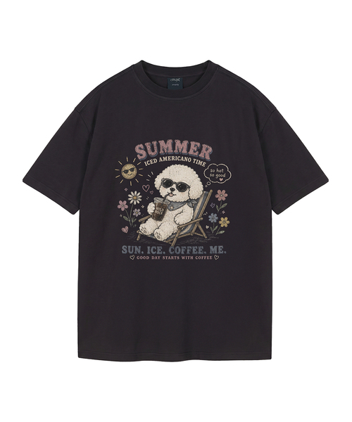 WILDROCK（ワイルドロック）の「[ワイルドシュン] サマー クール ビション ピグメント オーバーサイズ 半袖Tシャツ（Tシャツ/カットソー・レディース・ホワイト/ライトグレー/ブラック/カーキ/ピンク/ブルー/ライトパープル/チャコール・SMALL/MEDIUM/LARGE/X-SMALL/FREE）」の3枚目の写真