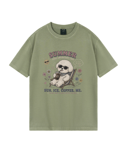WILDROCK（ワイルドロック）の「[ワイルドシュン] サマー クール ビション ピグメント オーバーサイズ 半袖Tシャツ（Tシャツ/カットソー・レディース・ホワイト/ライトグレー/ブラック/カーキ/ピンク/ブルー/ライトパープル/チャコール・SMALL/MEDIUM/LARGE/X-SMALL/FREE）」の14枚目の写真