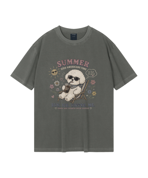 WILDROCK（ワイルドロック）の「[ワイルドシュン] サマー クール ビション ピグメント オーバーサイズ 半袖Tシャツ（Tシャツ/カットソー・レディース・ホワイト/ライトグレー/ブラック/カーキ/ピンク/ブルー/ライトパープル/チャコール・SMALL/MEDIUM/LARGE/X-SMALL/FREE）」の15枚目の写真
