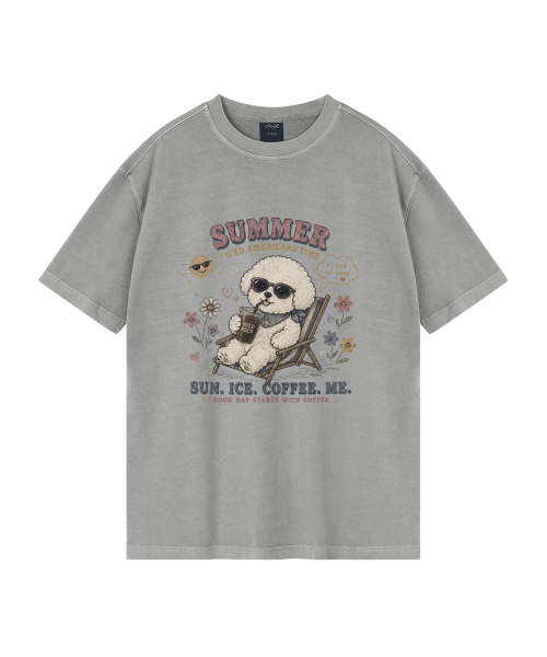 WILDROCK（ワイルドロック）の「[ワイルドシュン] サマー クール ビション ピグメント オーバーサイズ 半袖Tシャツ（Tシャツ/カットソー・レディース・ホワイト/ライトグレー/ブラック/カーキ/ピンク/ブルー/ライトパープル/チャコール・SMALL/MEDIUM/LARGE/X-SMALL/FREE）」の16枚目の写真