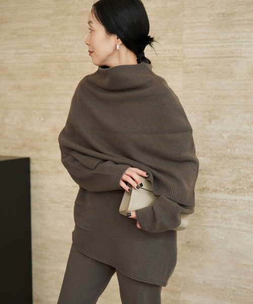 plage(プラージュ)の「《一部カラー 一部店舗・WEB限定》Snood set ニット(ニット/セーター・レディース・アイボリー/チャコールグレー/ライトグレー・FREE)」の3枚目の写真