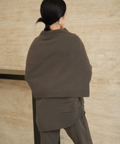 plage(プラージュ)の「《一部カラー 一部店舗・WEB限定》Snood set ニット(ニット/セーター・レディース・アイボリー/チャコールグレー/ライトグレー・FREE)」の6枚目の写真