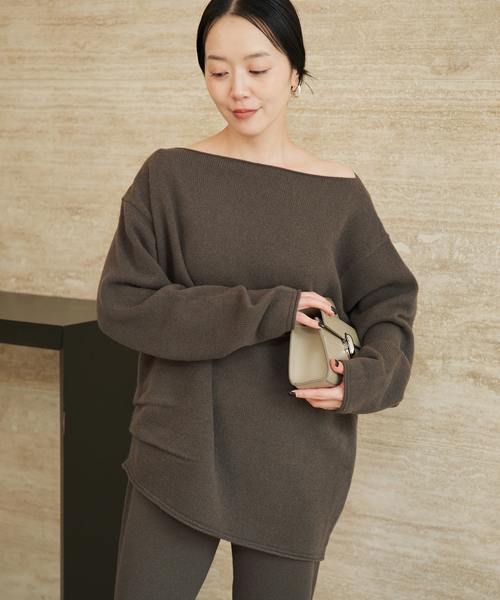 plage(プラージュ)の「《一部カラー 一部店舗・WEB限定》Snood set ニット(ニット/セーター・レディース・アイボリー/チャコールグレー/ライトグレー・FREE)」の7枚目の写真