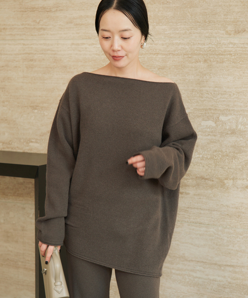 plage(プラージュ)の「《一部カラー 一部店舗・WEB限定》Snood set ニット(ニット/セーター・レディース・アイボリー/チャコールグレー/ライトグレー・FREE)」の8枚目の写真