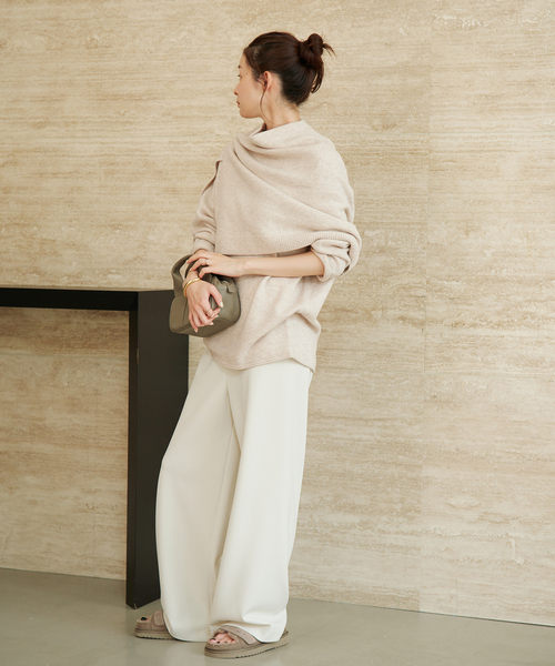 plage(プラージュ)の「《一部カラー 一部店舗・WEB限定》Snood set ニット(ニット/セーター・レディース・アイボリー/チャコールグレー/ライトグレー・FREE)」の12枚目の写真