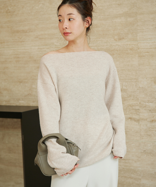 plage(プラージュ)の「《一部カラー 一部店舗・WEB限定》Snood set ニット(ニット/セーター・レディース・アイボリー/チャコールグレー/ライトグレー・FREE)」の4枚目の写真