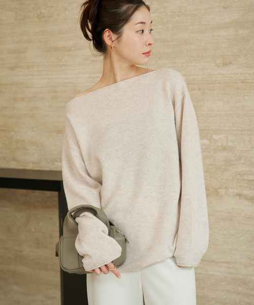 plage(プラージュ)の「《一部カラー 一部店舗・WEB限定》Snood set ニット(ニット/セーター・レディース・アイボリー/チャコールグレー/ライトグレー・FREE)」の5枚目の写真
