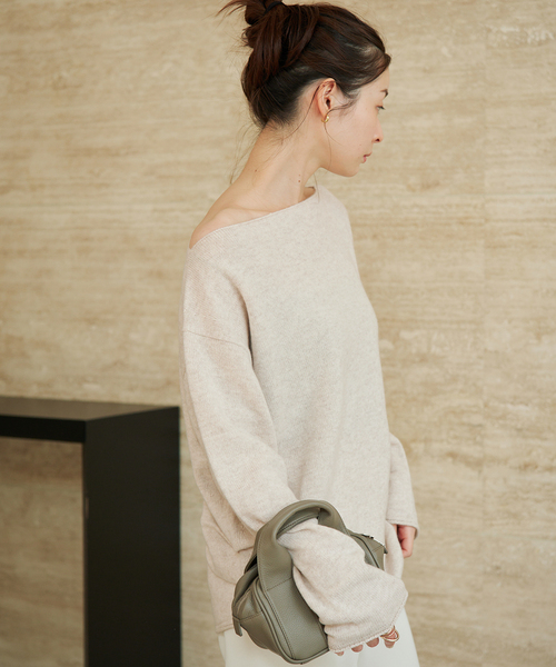 plage(プラージュ)の「《一部カラー 一部店舗・WEB限定》Snood set ニット(ニット/セーター・レディース・アイボリー/チャコールグレー/ライトグレー・FREE)」の6枚目の写真