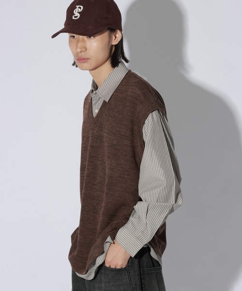 LAKOLE(ラコレ)の「ストライプレイヤードベスト / 1064717(ベスト・メンズ・ブラウン/ネイビー/ブラック・LARGE/MEDIUM)」の2枚目の写真