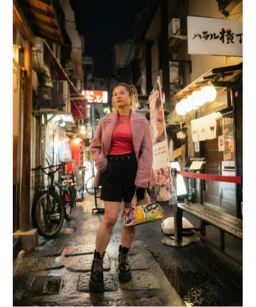 Desigual(デシグアル)の「Tweed double breasted crop jacket / ツイードダブルブレストクロップジャケット(ピーコート・レディース・レッド・S/M/XL/XS/L)」の4枚目の写真
