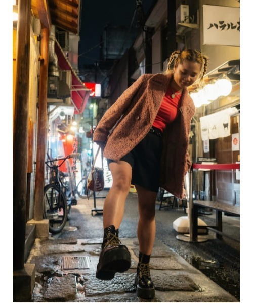 Desigual(デシグアル)の「Tweed double breasted crop jacket / ツイードダブルブレストクロップジャケット(ピーコート・レディース・レッド・S/M/XL/XS/L)」の6枚目の写真