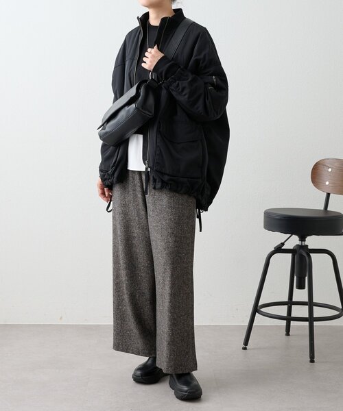 BEARDSLEY(ビアズリー)の「カラーネップウエストリブパンツ(スカート・レディース・ブラック/グレー・0/1/2)」の8枚目の写真