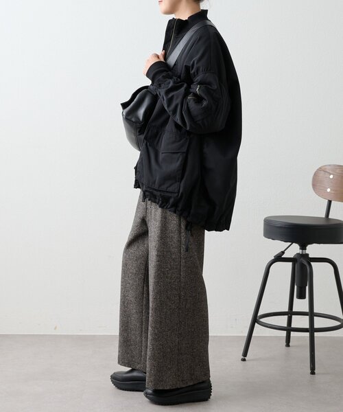 BEARDSLEY(ビアズリー)の「カラーネップウエストリブパンツ(スカート・レディース・ブラック/グレー・0/1/2)」の9枚目の写真