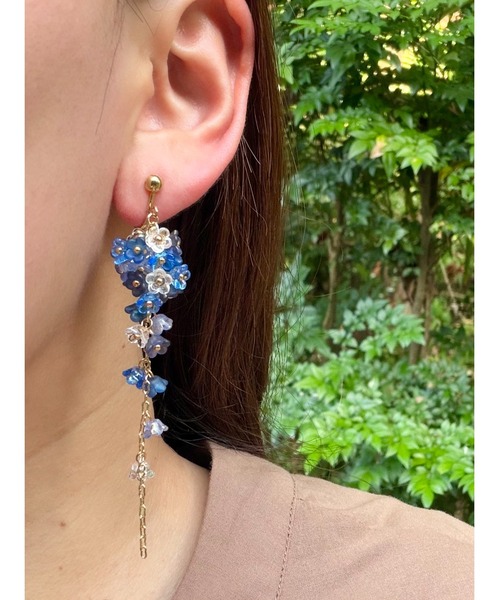 tone(トーン)の「【nanohana】フラワーシャワーピアス(MA)(ピアス(両耳用)・レディース・グリーン/イエロー/ピンク/ブラウン/ブルー・FREE)」の15枚目の写真
