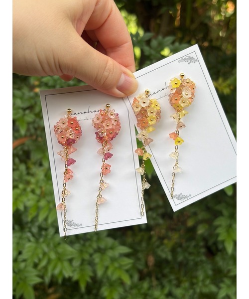 tone(トーン)の「【nanohana】フラワーシャワーピアス(MA)(ピアス(両耳用)・レディース・グリーン/イエロー/ピンク/ブラウン/ブルー・FREE)」の19枚目の写真