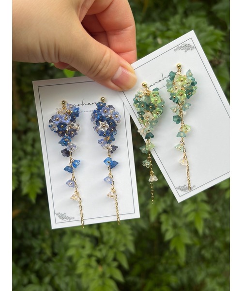 tone(トーン)の「【nanohana】フラワーシャワーピアス(MA)(ピアス(両耳用)・レディース・グリーン/イエロー/ピンク/ブラウン/ブルー・FREE)」の20枚目の写真