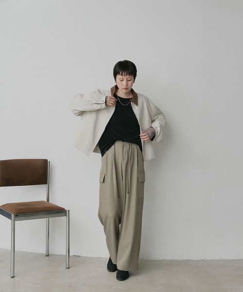 ad thie(アドティエ)の「袖切替 シアー ベロア トップス(Tシャツ/カットソー・レディース・ライトブルー/ブラウン/ブラック/アイボリー・FREE)」の5枚目の写真