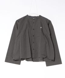 GYMPHLEX | Gymphlex | コットン チェック バンドカラーシャツ WOMEN(シャツ/ブラウス)
