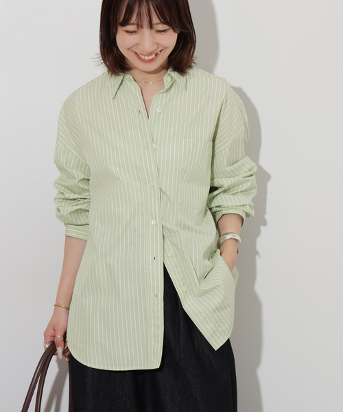 JOURNAL STANDARD relume(ジャーナルスタンダード レリューム)の「《追加》スーピマコットンストライプシャツ(シャツ/ブラウス・レディース・ホワイト/ピンク系その他/ブルー系その他/ライトグリーン・FREE)」の2枚目の写真