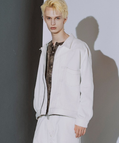 NO ID.(ノーアイディ)の「mj11991- BIGトラッカーZIP-BLZ ジップブルゾン(859006-581B)(ブルゾン・メンズ・ホワイト/グレー/ブラック・ONE SIZE)」の4枚目の写真