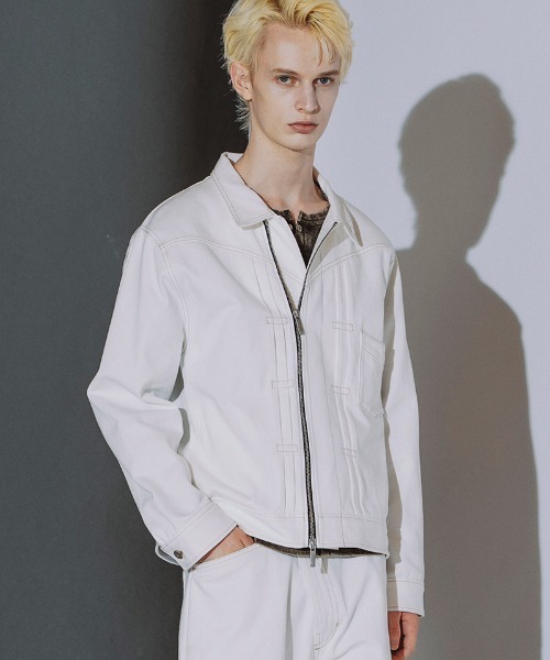 NO ID.(ノーアイディ)の「mj11991- BIGトラッカーZIP-BLZ ジップブルゾン(859006-581B)(ブルゾン・メンズ・ホワイト/グレー/ブラック・ONE SIZE)」の5枚目の写真
