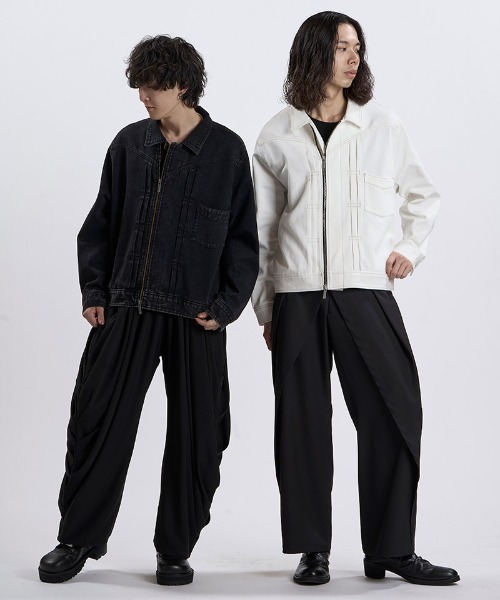 NO ID.(ノーアイディ)の「mj11991- BIGトラッカーZIP-BLZ ジップブルゾン(859006-581B)(ブルゾン・メンズ・ホワイト/グレー/ブラック・ONE SIZE)」の16枚目の写真