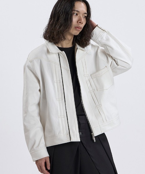 NO ID.(ノーアイディ)の「mj11991- BIGトラッカーZIP-BLZ ジップブルゾン(859006-581B)(ブルゾン・メンズ・ホワイト/グレー/ブラック・ONE SIZE)」の21枚目の写真