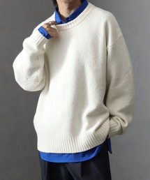 【welise/ウェライズ】-2026AW- ウールブレンドスムース ルーズネック ショート丈ニット