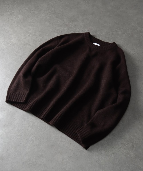 welise（ウェライズ）の「【welise/ウェライズ】ウールブレンドスムース ルーズネック ショート丈ニット（ニット/セーター・メンズ・ダークブルー/ホワイト/ボルドー/チャコールグレー・L/M/S）」の14枚目の写真