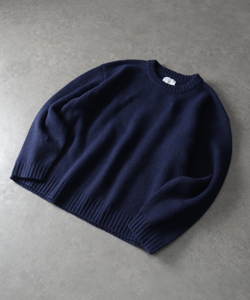 welise（ウェライズ）の「【welise/ウェライズ】ウールブレンドスムース ルーズネック ショート丈ニット（ニット/セーター・メンズ・ダークブルー/ホワイト/ボルドー/チャコールグレー・L/M/S）」の15枚目の写真