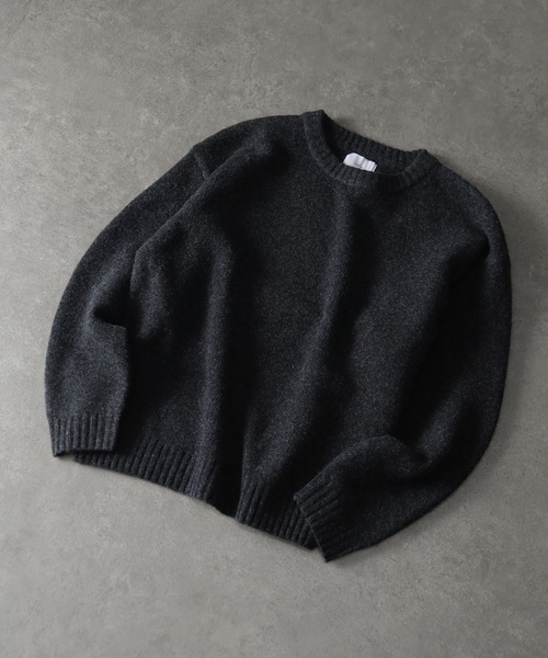 welise（ウェライズ）の「【welise/ウェライズ】ウールブレンドスムース ルーズネック ショート丈ニット（ニット/セーター・メンズ・ダークブルー/ホワイト/ボルドー/チャコールグレー・L/M/S）」の13枚目の写真