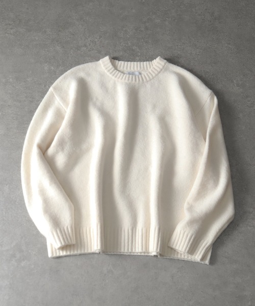 welise（ウェライズ）の「【welise/ウェライズ】ウールブレンドスムース ルーズネック ショート丈ニット（ニット/セーター・メンズ・ダークブルー/ホワイト/ボルドー/チャコールグレー・L/M/S）」の16枚目の写真