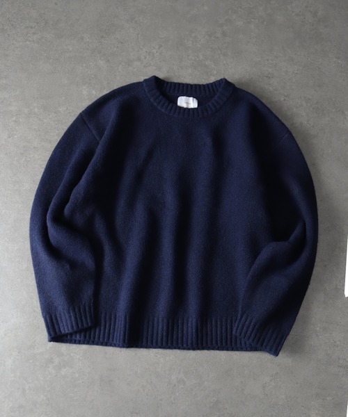 welise（ウェライズ）の「【welise/ウェライズ】ウールブレンドスムース ルーズネック ショート丈ニット（ニット/セーター・メンズ・ダークブルー/ホワイト/ボルドー/チャコールグレー・L/M/S）」の19枚目の写真