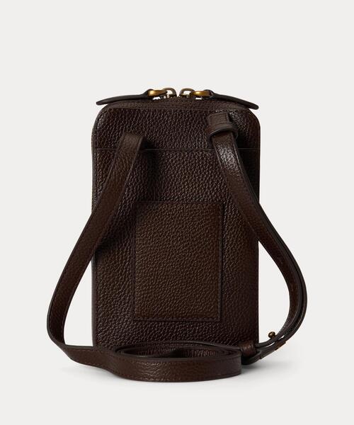 POLO RALPH LAUREN(ポロ ラルフ ローレン)の「ペブルド レザー クロスボディ フォン ポーチ(ショルダーバッグ・メンズ・ブラウン系・ONE)」の3枚目の写真