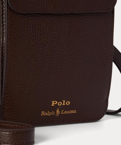 POLO RALPH LAUREN(ポロ ラルフ ローレン)の「ペブルド レザー クロスボディ フォン ポーチ(ショルダーバッグ・メンズ・ブラウン系・ONE)」の5枚目の写真