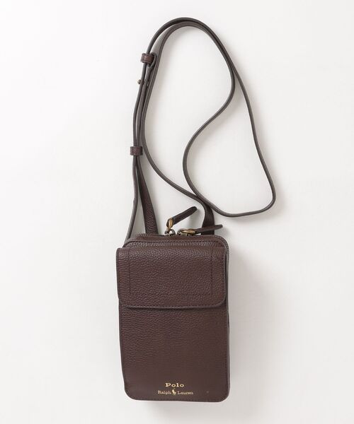 POLO RALPH LAUREN(ポロ ラルフ ローレン)の「ペブルド レザー クロスボディ フォン ポーチ(ショルダーバッグ・メンズ・ブラウン系・ONE)」の6枚目の写真