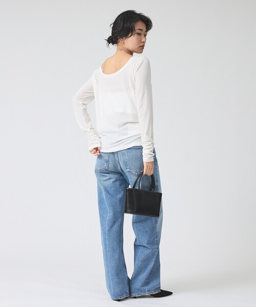 Rouge vif（ルージュヴィフ）の「シャーリングスリーブプルオーバー（Tシャツ/カットソー・レディース・ホワイト/ブラック・フリー）」の3枚目の写真