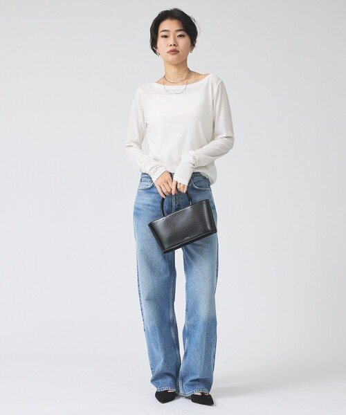 Rouge vif（ルージュヴィフ）の「シャーリングスリーブプルオーバー（Tシャツ/カットソー・レディース・ホワイト/ブラック・フリー）」の4枚目の写真
